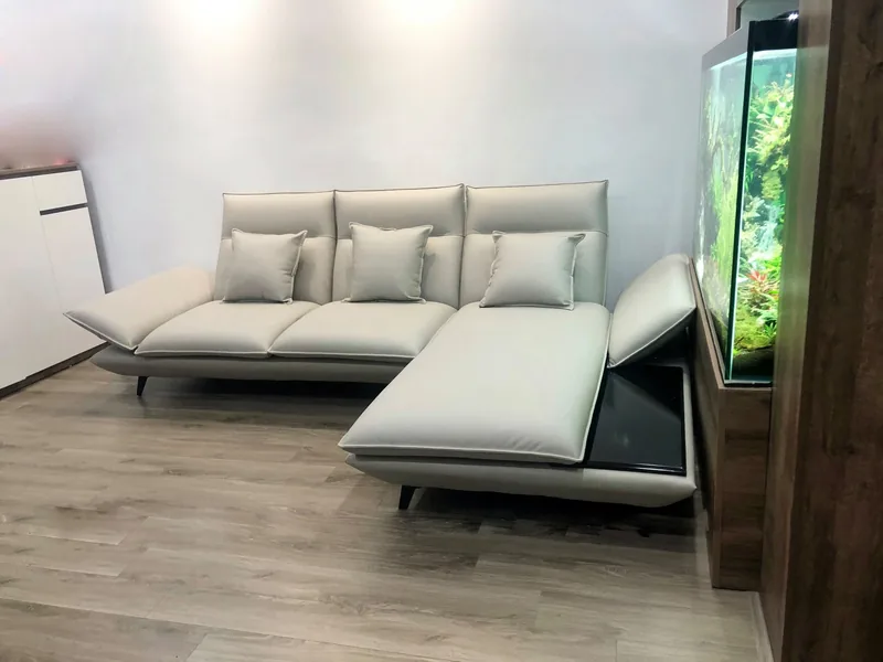 Ghế sofa da phòng khách Hàn Quốc - sofa da thật cao cấp - ảnh 2 thực tế tại showroom Ghế Sofa 360 Hải Phòng
