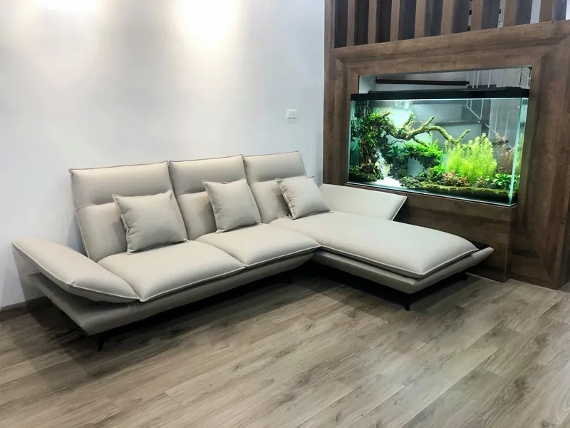 Ghế sofa da phòng khách Hàn Quốc - sofa da thật cao cấp - ảnh 3 thực tế tại showroom Ghế Sofa 360 Hải Phòng