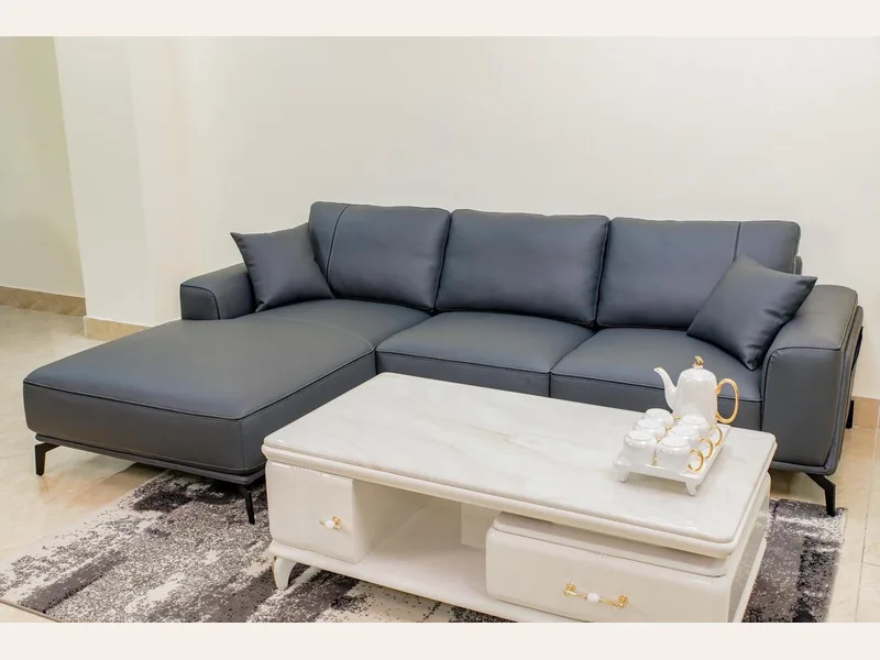 Ghế sofa da phòng khách Hàn Quốc - sofa da thật cao cấp - ảnh 1 thực tế tại showroom Ghế Sofa 360 Hải Phòng
