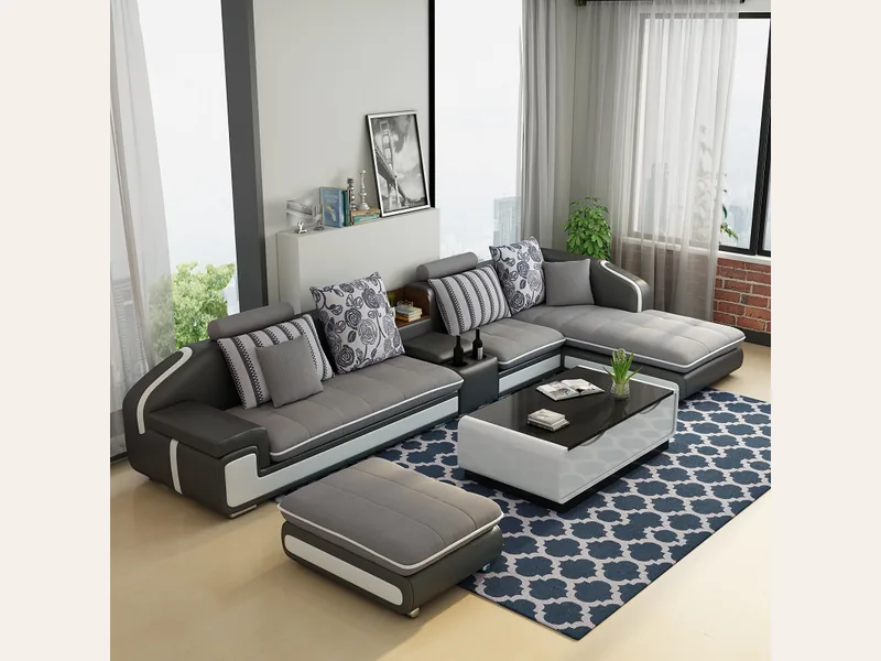 Ghế sofa da phòng khách hiện đại - 01 - sofa da thật cao cấp - ảnh 1 thực tế tại showroom Ghế Sofa 360 Hải Phòng