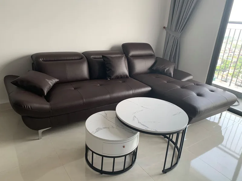 Ghế sofa da phòng khách -R04 - sofa da thật cao cấp - ảnh 2 thực tế tại showroom Ghế Sofa 360 Hải Phòng