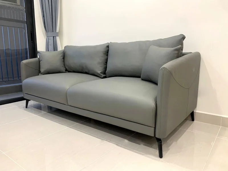 Ghế sofa da phòng khách - R11 - sofa da thật cao cấp - ảnh 3 thực tế tại showroom Ghế Sofa 360 Hải Phòng