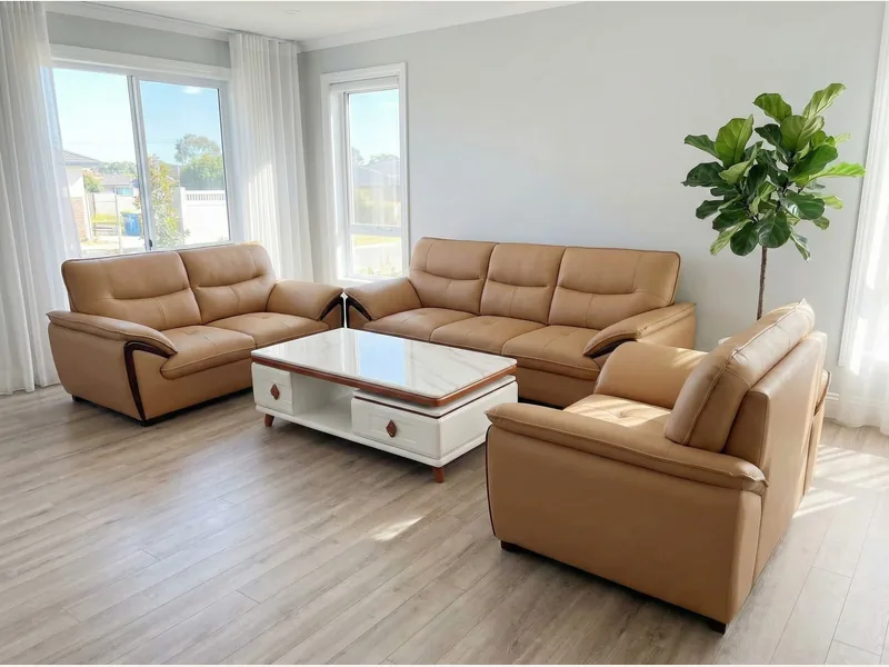 Ghế sofa da phòng khách - VNXK15 - sofa da thật cao cấp - ảnh 3 thực tế tại showroom Ghế Sofa 360 Hải Phòng
