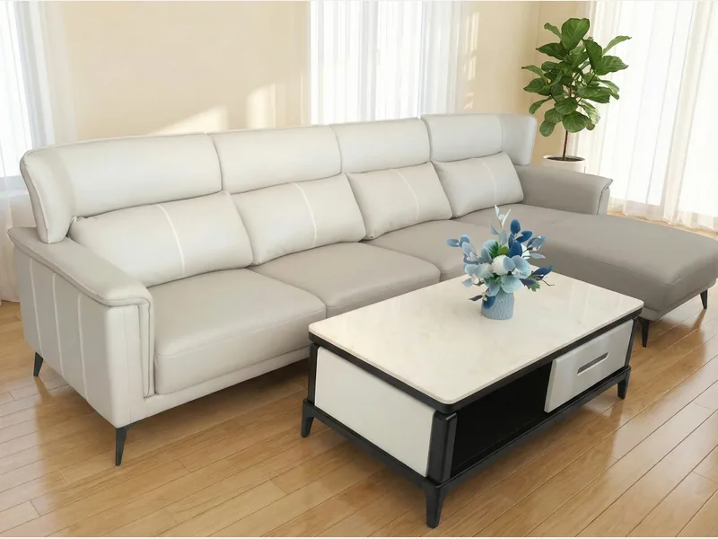 Ghế sofa da phòng khách - VNXK16 - sofa da thật cao cấp - ảnh 1 thực tế tại showroom Ghế Sofa 360 Hải Phòng