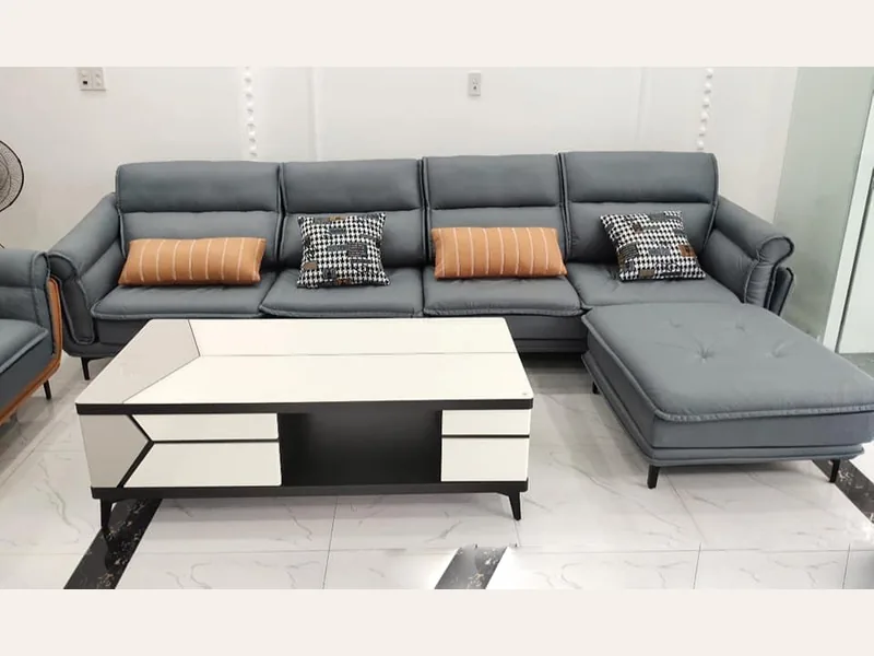 Ghế sofa da phòng khách - VNXK17 - sofa da thật cao cấp - ảnh 2 thực tế tại showroom Ghế Sofa 360 Hải Phòng