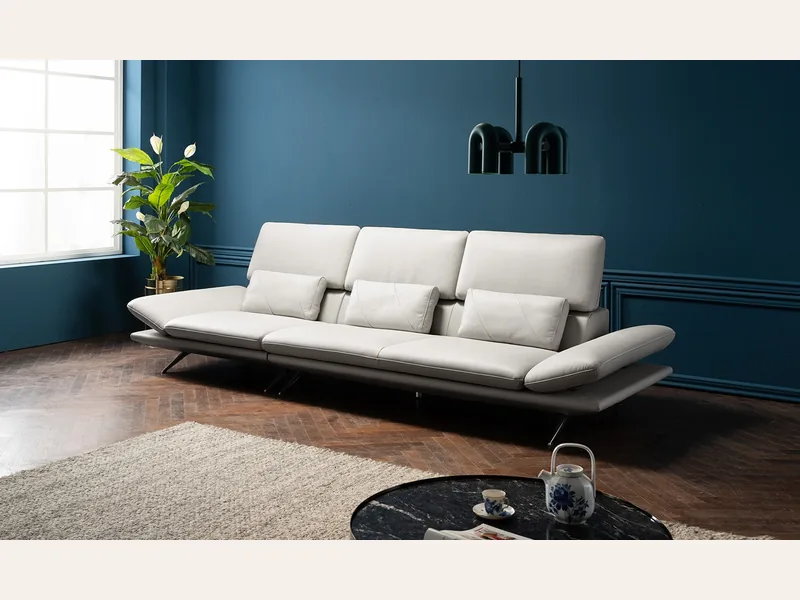 Ghế sofa da thật Italy - T02 - sofa da thật cao cấp - ảnh 1 thực tế tại showroom Ghế Sofa 360 Hải Phòng