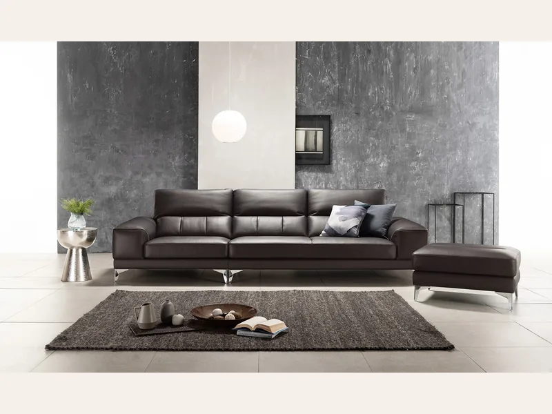 Ghế sofa da thật Italy - T04 - sofa da thật cao cấp - ảnh 2 thực tế tại showroom Ghế Sofa 360 Hải Phòng