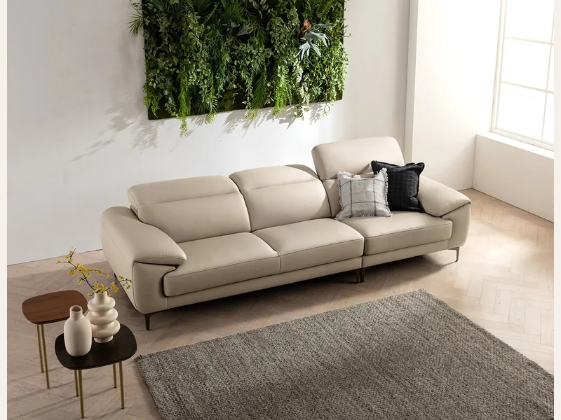 Ghế sofa da thật Italy -T08 - sofa da thật cao cấp - ảnh 1 thực tế tại showroom Ghế Sofa 360 Hải Phòng