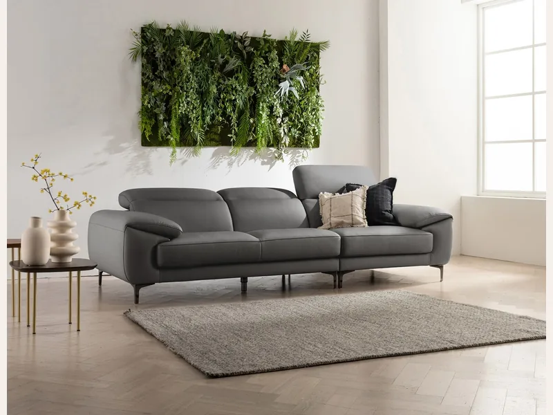 Ghế sofa da thật Italy -T09 - sofa da thật cao cấp - ảnh 2 thực tế tại showroom Ghế Sofa 360 Hải Phòng