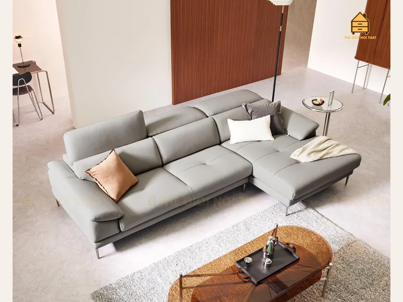 Ghế sofa da thật Italy T11 - sofa da thật cao cấp - ảnh 1 thực tế tại showroom Ghế Sofa 360 Hải Phòng