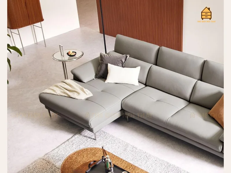 Ghế sofa da thật Italy T11 - sofa da thật cao cấp - ảnh 3 thực tế tại showroom Ghế Sofa 360 Hải Phòng