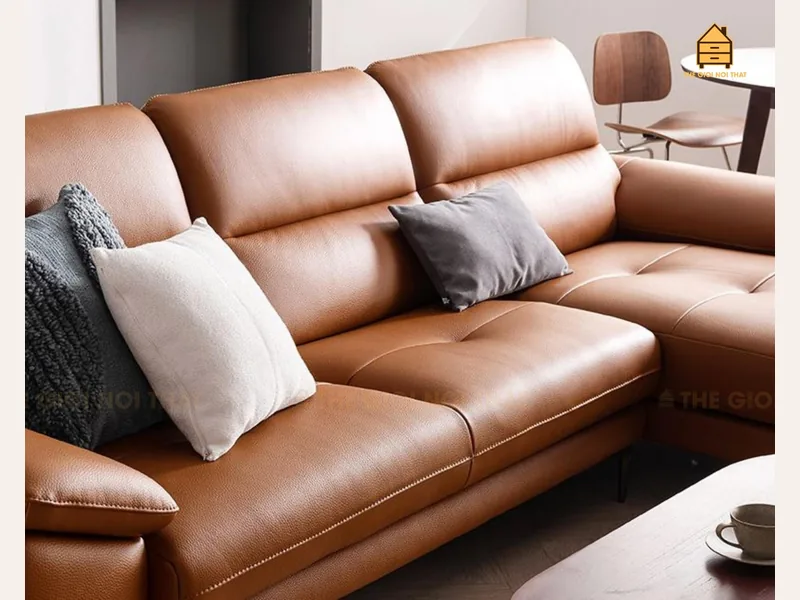 Ghế sofa da thật Italy T12 - sofa da thật cao cấp - ảnh 3 thực tế tại showroom Ghế Sofa 360 Hải Phòng