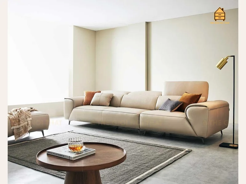 Ghế sofa da thật Italy T14 - sofa da thật cao cấp - ảnh 2 thực tế tại showroom Ghế Sofa 360 Hải Phòng