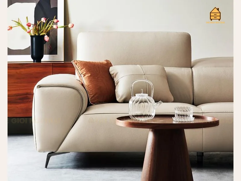 Ghế sofa da thật Italy T14 - sofa da thật cao cấp - ảnh 3 thực tế tại showroom Ghế Sofa 360 Hải Phòng