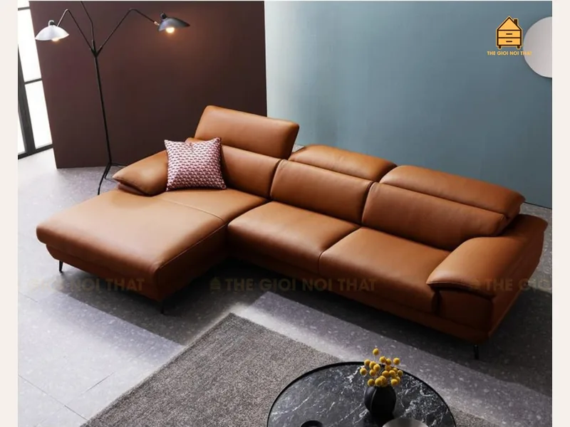 Ghế sofa da thật Italy T15 - sofa da thật cao cấp - ảnh 1 thực tế tại showroom Ghế Sofa 360 Hải Phòng