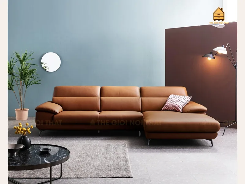 Ghế sofa da thật Italy T15 - sofa da thật cao cấp - ảnh 3 thực tế tại showroom Ghế Sofa 360 Hải Phòng