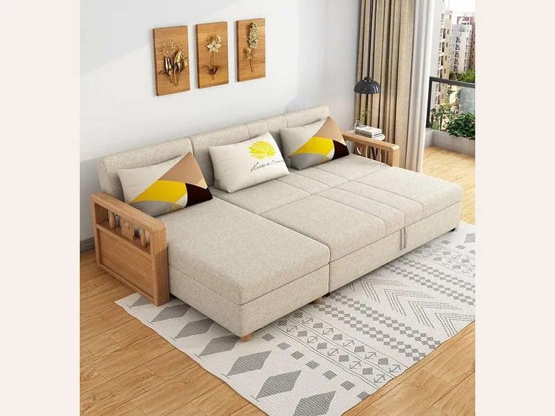 Ghế sofa giường gấp góc L - sofa giường thông minh Hải Phòng - ảnh 3 thực tế tại showroom Ghế Sofa 360 Hải Phòng