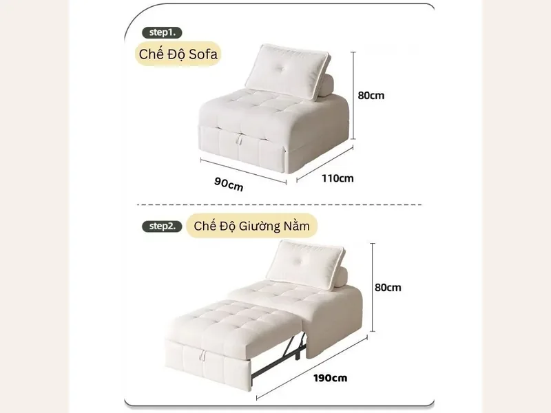 Ghế sofa giường gấp - sofa giường thông minh Hải Phòng - ảnh 2 thực tế tại showroom Ghế Sofa 360 Hải Phòng