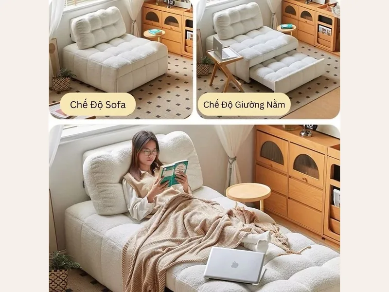 Ghế sofa giường gấp - sofa giường thông minh Hải Phòng - ảnh 3 thực tế tại showroom Ghế Sofa 360 Hải Phòng