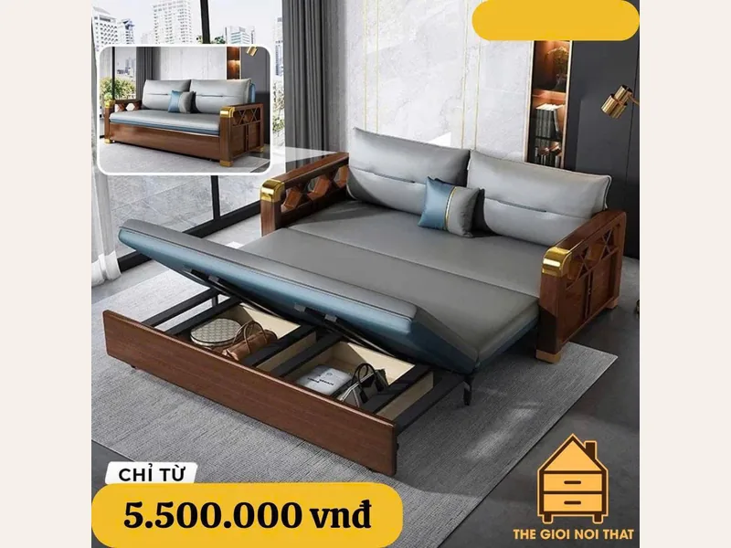 Ghế sofa giường V4S - 03 - sofa giường thông minh Hải Phòng - ảnh 3 thực tế tại showroom Ghế Sofa 360 Hải Phòng
