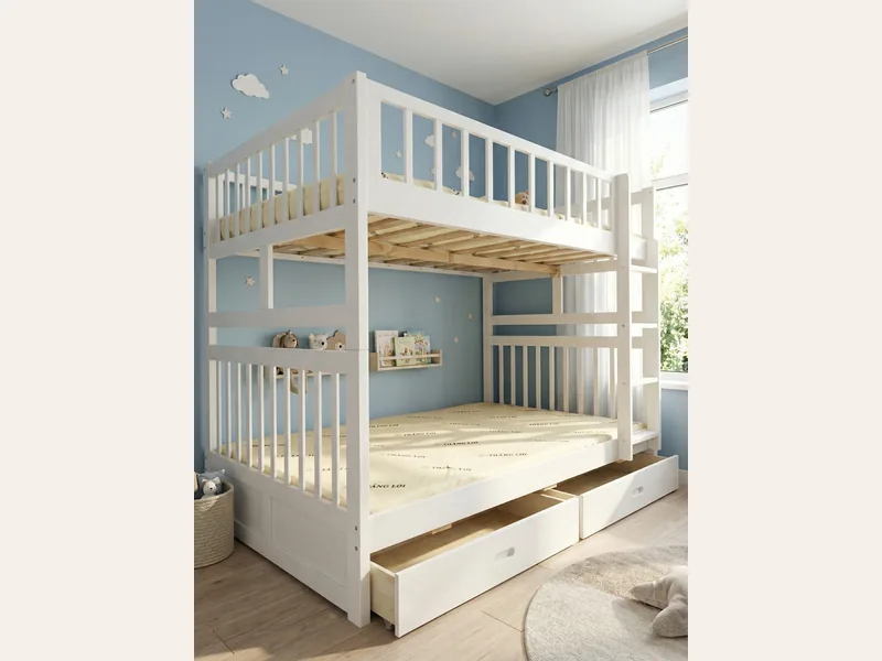 Giường tầng xuất khẩu ( gỗ tự nhiên ) - giường ngủ gỗ công nghiệp - ảnh 1 thực tế tại showroom Ghế Sofa 360 Hải Phòng