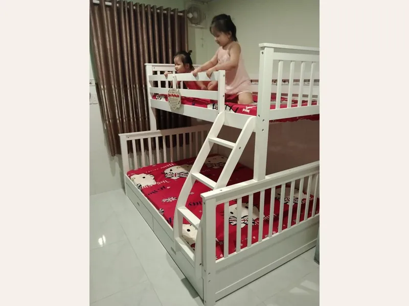 Giường tầng xuất khẩu ( gỗ tự nhiên ) - giường ngủ gỗ công nghiệp - ảnh 2 thực tế tại showroom Ghế Sofa 360 Hải Phòng