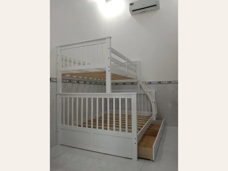 Giường tầng xuất khẩu ( gỗ tự nhiên ) - giường ngủ gỗ công nghiệp - ảnh 3 thực tế tại showroom Ghế Sofa 360 Hải Phòng