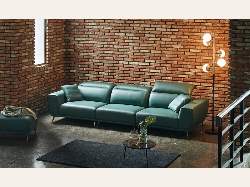 Sofa da thật ITALY - T09 - sofa da thật cao cấp - ảnh 1 thực tế tại showroom Ghế Sofa 360 Hải Phòng