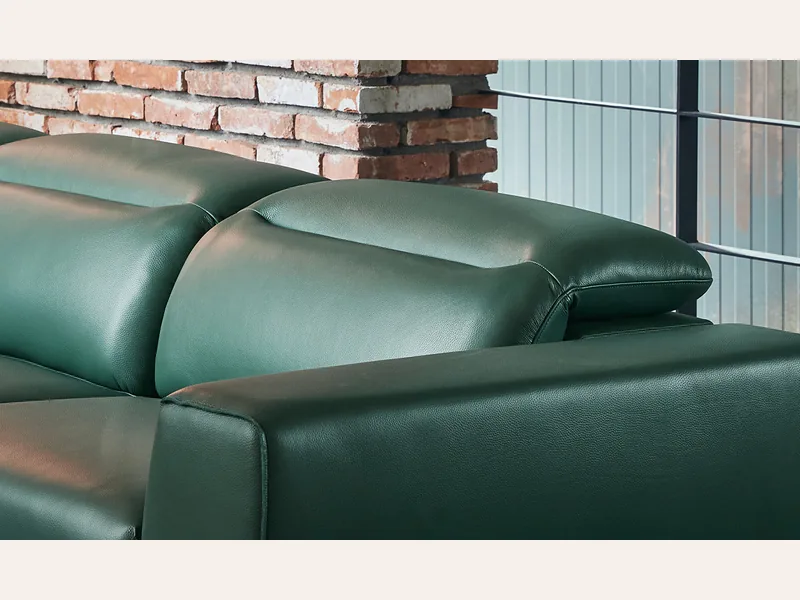 Sofa da thật ITALY - T09 - sofa da thật cao cấp - ảnh 2 thực tế tại showroom Ghế Sofa 360 Hải Phòng