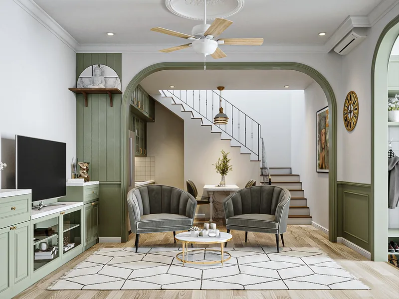 Thiết kế nội thất căn hộ Chị Tuyết - Dự án Vinhomes - thiết kế nội thất căn hộ - ảnh 1 thực tế tại showroom Ghế Sofa 360 Hải Phòng
