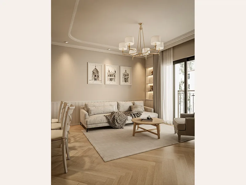 Thiết kế nội thất căn hộ Cô Bốn - Dự án Vinhomes - thiết kế nội thất căn hộ - ảnh 1 thực tế tại showroom Ghế Sofa 360 Hải Phòng