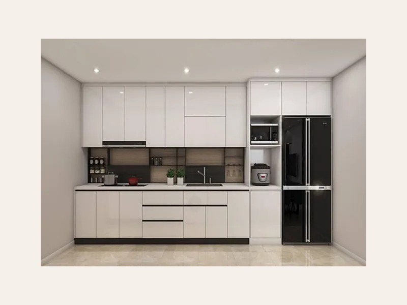 Tủ bếp nhựa Acrylic cốt chống ẩm - tủ bếp gỗ Acrylic - ảnh 3 thực tế tại showroom Ghế Sofa 360 Hải Phòng