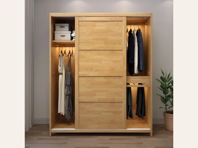 Tủ Quần Áo Gỗ Tự Nhiên Cao Cấp 3 - tủ quần áo gỗ công nghiệp - ảnh 3 thực tế tại showroom Ghế Sofa 360 Hải Phòng