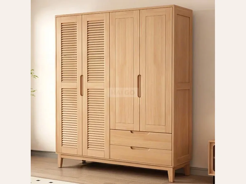 Tủ Quần Áo Gỗ Tự Nhiên Cao Cấp - tủ quần áo gỗ công nghiệp - ảnh 2 thực tế tại showroom Ghế Sofa 360 Hải Phòng