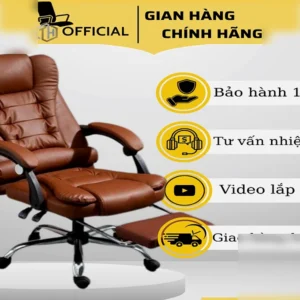 Alternative view of [BH 3 năm] Ghế Giám Đốc Massage Ghế Văn Phòng Chân Xoay Có Gác Chân