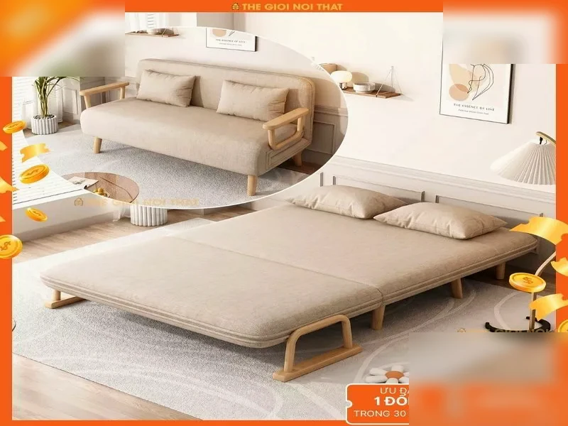 Ghế Sofa Giường Gấp Gọn - Ghế Sofa Mở Ra Thành Giường,Sofa Bed Ghế Gập có đệm khóa dễ vệ sinh - Tay ghế gỗ thiết kế mới - Ghế Sofa 360 Ghế Sofa Giường Gấp Gọn - Ghế Sofa Mở Ra Thành Giường,Sofa Bed Ghế Gập có đệm khóa dễ vệ sinh - Tay ghế gỗ thiết kế mới - sofa giường gấp - ảnh 1 tại xưởng Ghế Sofa 360