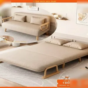 Alternative view of Ghế Sofa Giường Gấp Gọn - Ghế Sofa Mở Ra Thành Giường,Sofa Bed Ghế Gập có đệm khóa dễ vệ sinh - Tay ghế gỗ thiết kế mới