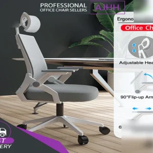 Alternative view of Ghế văn phòng lưới thoáng khí xoay 360° ergonomic hỗ trợ lưng điều chỉnh đầu & tay vịn