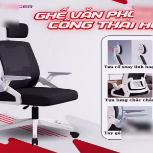 Alternative view of Ghế xoay văn phòng công thái học lưng lưới chống đau mỏi ngồi học, làm việc, chơi game