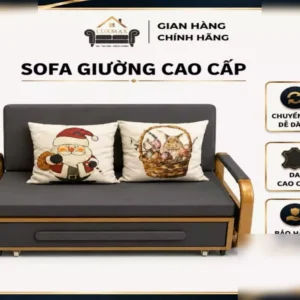 Giường Ghế sofa gấp gọn đa năng, 2 ngăn chứa đồ, khung thép chắc chắn, màu nâu, kaki, xám.