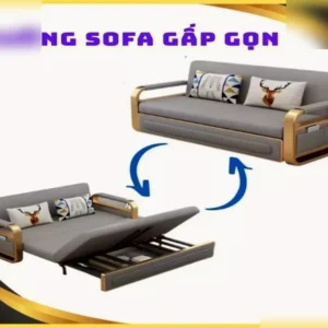Giường Sofa Gấp Gọn Đa Năng, Giường Ngủ Kiêm Ghế Sofa Nhiều Kích Thước, 2 Ngăn Chứa Đồ, Khung Thép Chắc Chắn