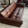Sofa ghế giường (sofa bed có tay) màu nâu socola chất giả da sang trọng giao hàng trên toàn quốc