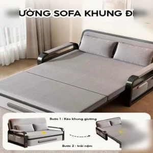 Alternative view of Sofa giường gấp gọn thông minh có ngăn chứa đồ,Giường sofa đa năng vải lanh mịn thoáng mát nhập khẩu nguyên chiếc