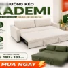 Sofa Giường Kéo KADEMI 180x183cm – Sofa Bed Cho Chung Cư, Size Lớn, BH 36 Tháng, Free Ship